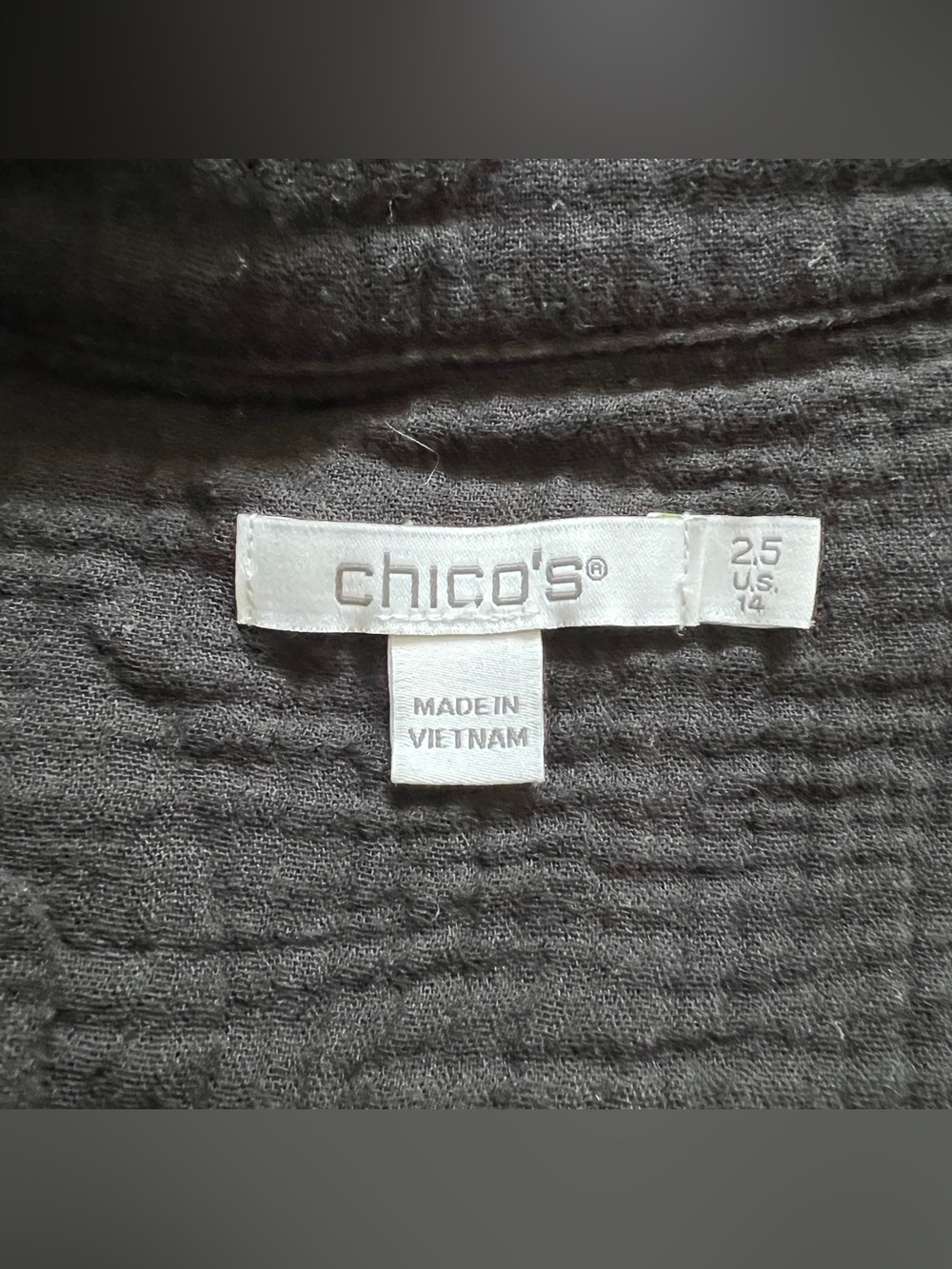 Chico's Gauzy Cotton 3/4 Sleeves Midi Dress Preppy Old Money Cottage Sz 14 - Picture 2 of 8